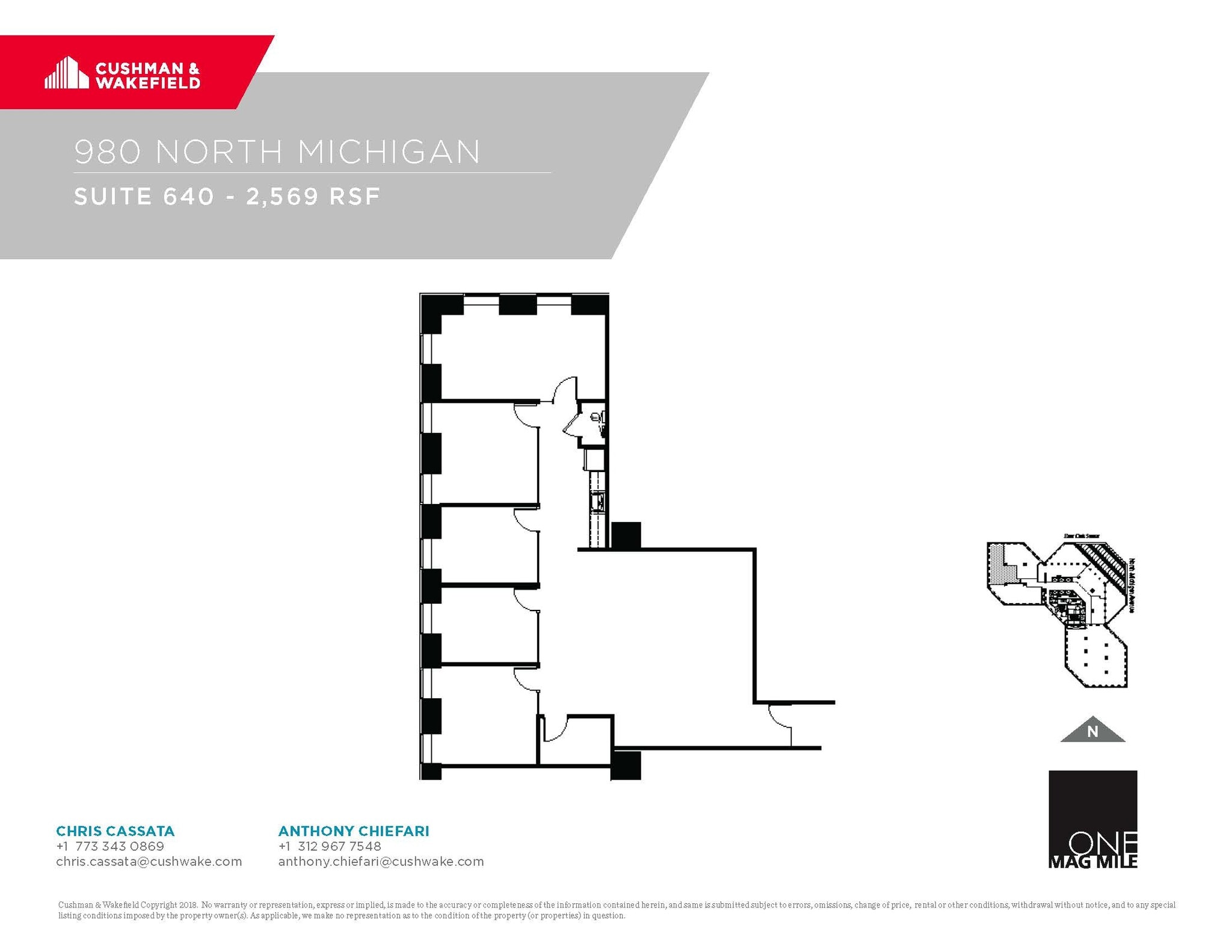 980 N Michigan Ave, Chicago, IL à louer Plan d’étage- Image 1 de 1