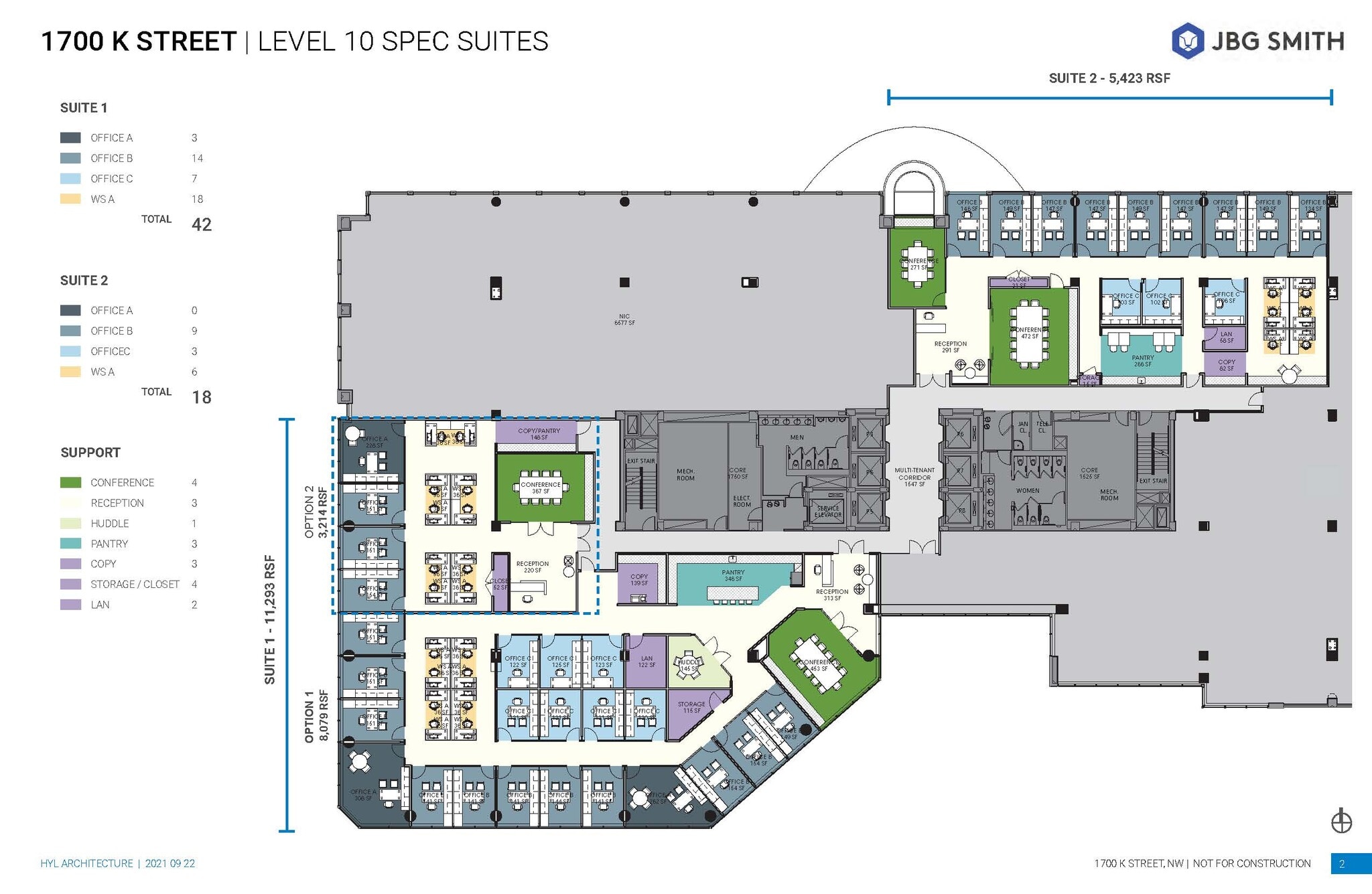 1700 K St NW, Washington, DC à louer Plan d’étage- Image 1 de 1