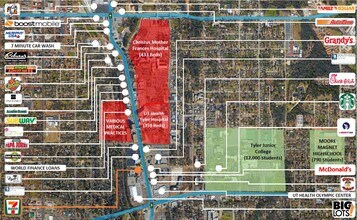 1315 S Beckham Ave, Tyler, TX - AERIAL  map view