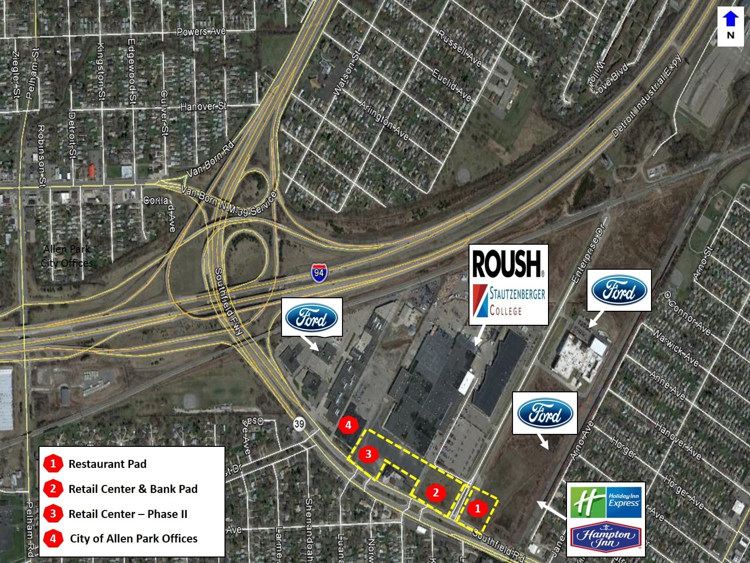 16630 Southfield Rd, Allen Park, MI for lease Aerial- Image 1 of 2