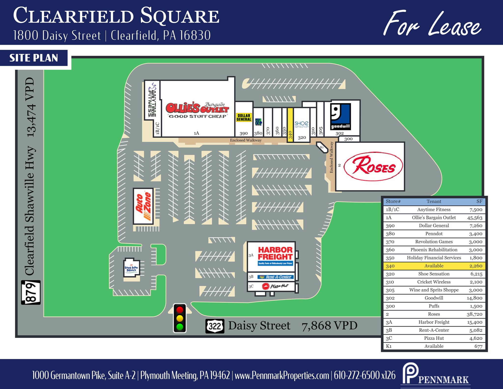 1800 Daisy Street Ext, Clearfield, PA à louer Plan de site- Image 1 de 1