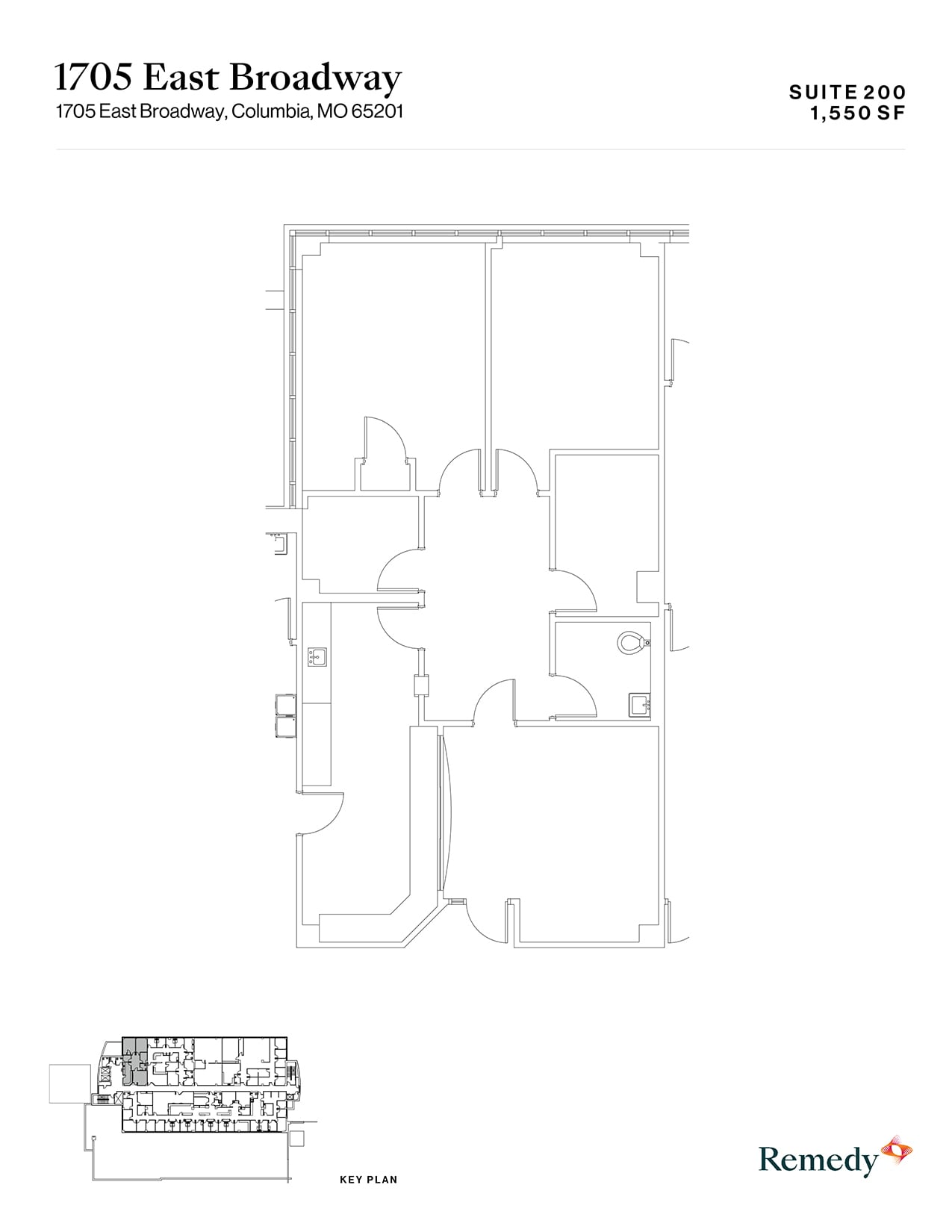 1705 E Broadway, Columbia, MO à louer Plan d’étage- Image 1 de 2