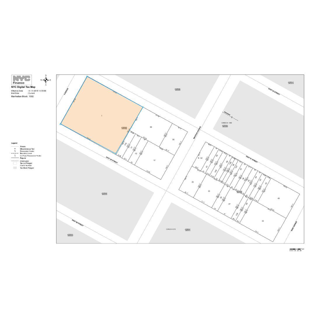 1084-1086 Fifth Ave, New York, NY for sale Plat Map- Image 1 of 2