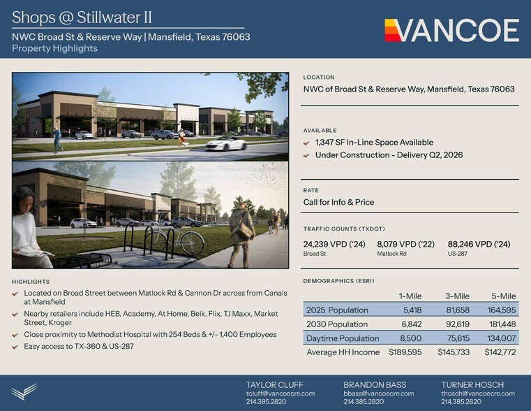 NWC of Broad St & Reserve Way, Mansfield, TX à louer - Photo du bâtiment - Image 2 de 9