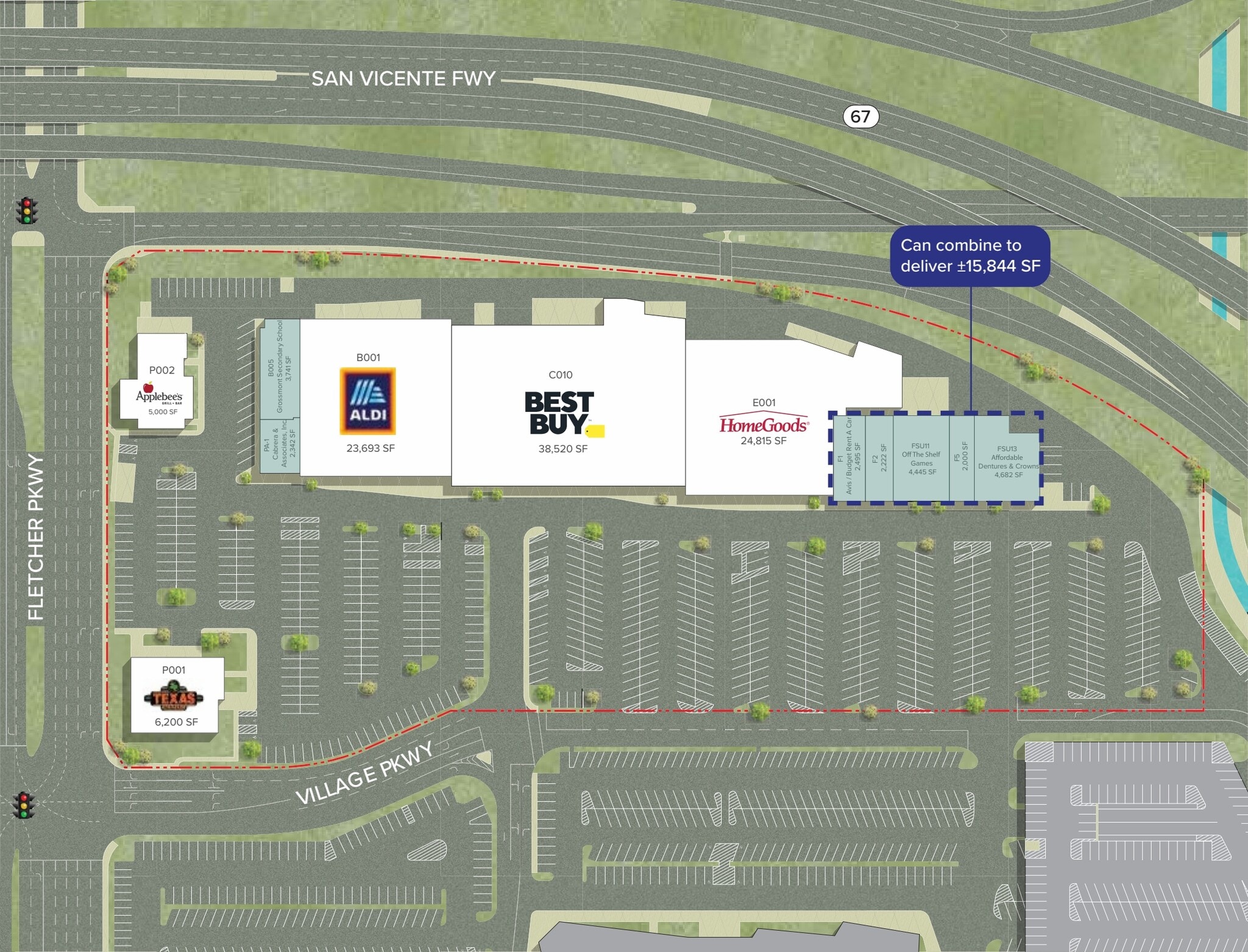 415-761 Parkway Plaza, El Cajon, CA for lease Site Plan- Image 1 of 1
