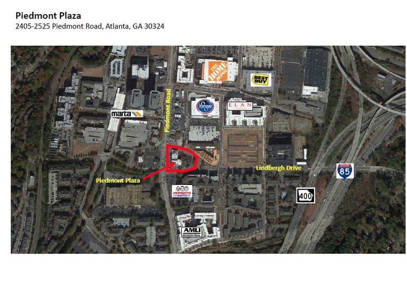 2423 Piedmont Rd NE, Atlanta, GA à louer - Aérien - Image 2 de 7