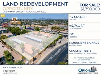 Plus de détails pour 2415 W Main St, Mesa, AZ - Terrain à vendre