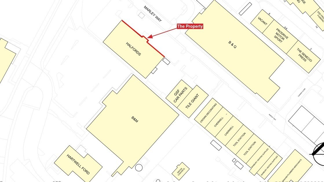 Halfords Autocentre, Marley Way, Banbury à vendre Plan de site- Image 1 de 1
