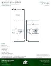1599 Superior Ave, Costa Mesa, CA à louer Plan d’étage- Image 1 de 1