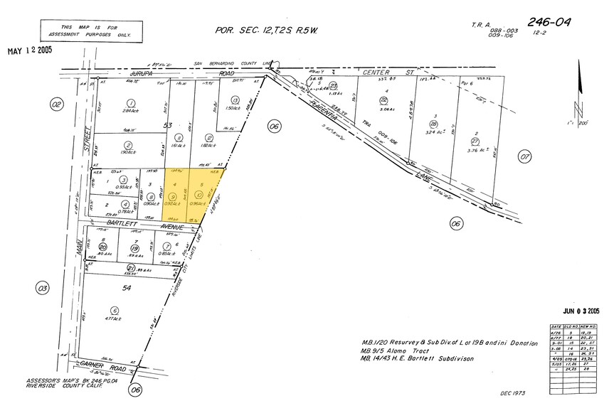 3765-3773 Bartlett Ave, Riverside, CA à vendre - Plan cadastral - Image 1 de 1