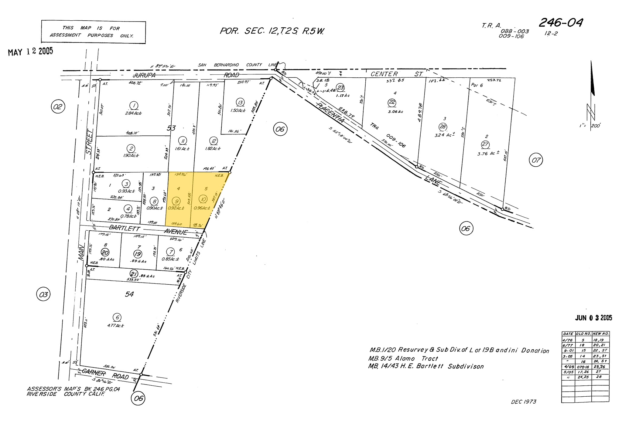 3765-3773 Bartlett Ave, Riverside, CA à vendre Plan cadastral- Image 1 de 1