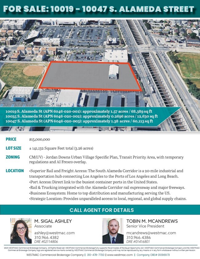 More details for 10019-10047 South Alameda Street, Los Angeles, CA - Land for Sale
