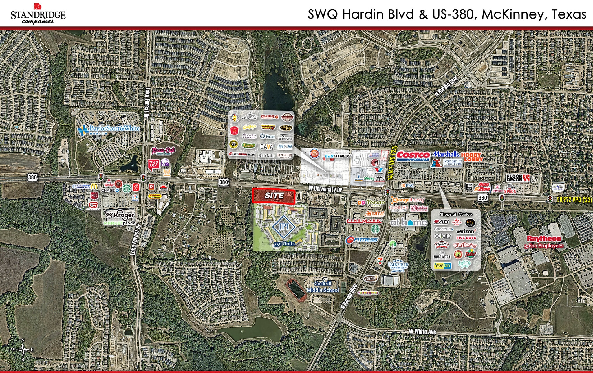 SWQ US-380 & Bois D'Arc, McKinney, TX for sale Aerial- Image 1 of 2