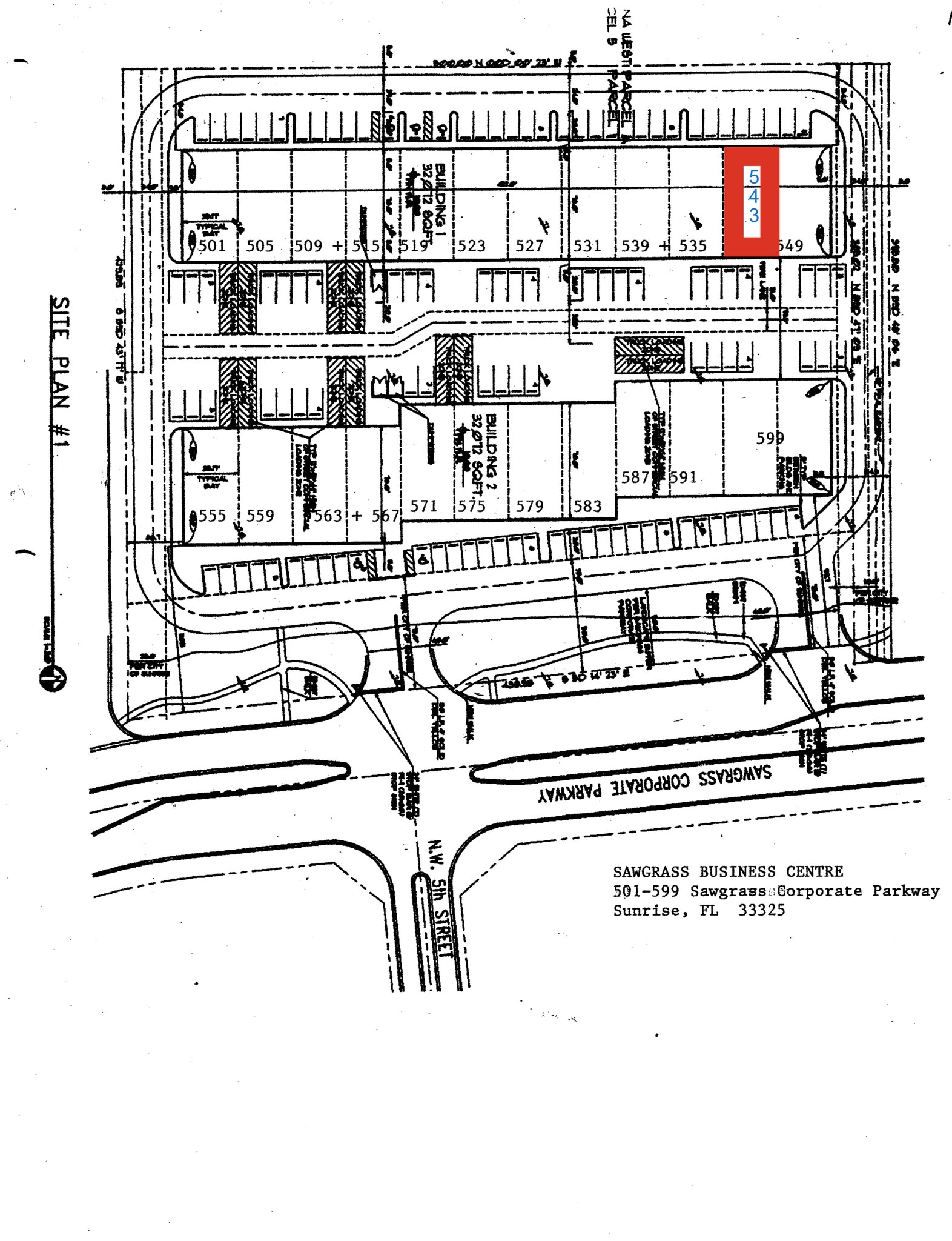 501 - 599 Sawgrass Corporate Parkway, Sunrise, FL à louer Plan de site- Image 1 de 2