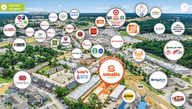 2116 W Davis St, Conroe, TX - AERIAL map view - Image1