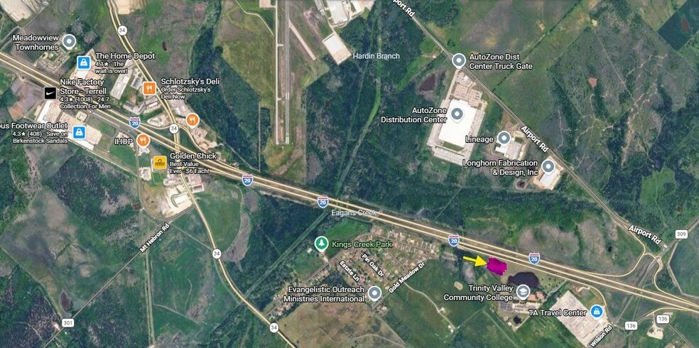 2 Acres Interstate 20 East Terrell TX, Terrell, TX for lease - Aerial - Image 2 of 11