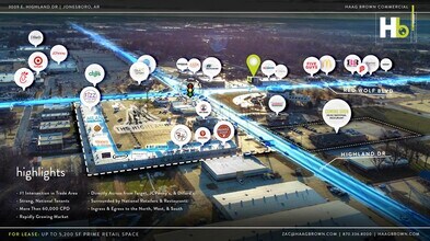 3009 E Highland Dr, Jonesboro, AR - AERIAL  map view - Image1