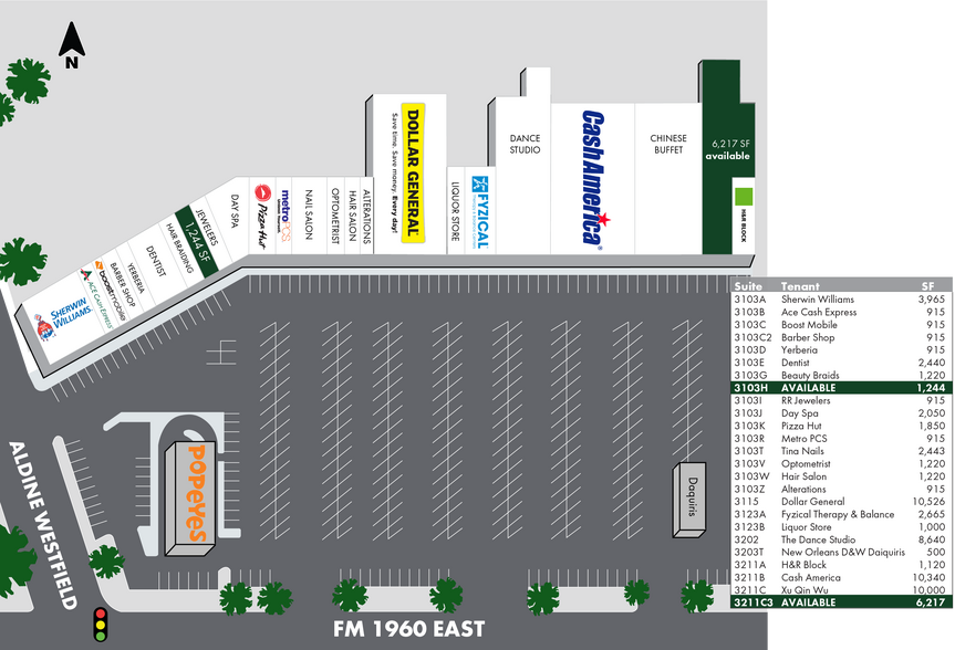 3103-3213 E FM-1960, Houston, TX à louer - Plan de site - Image 2 de 14