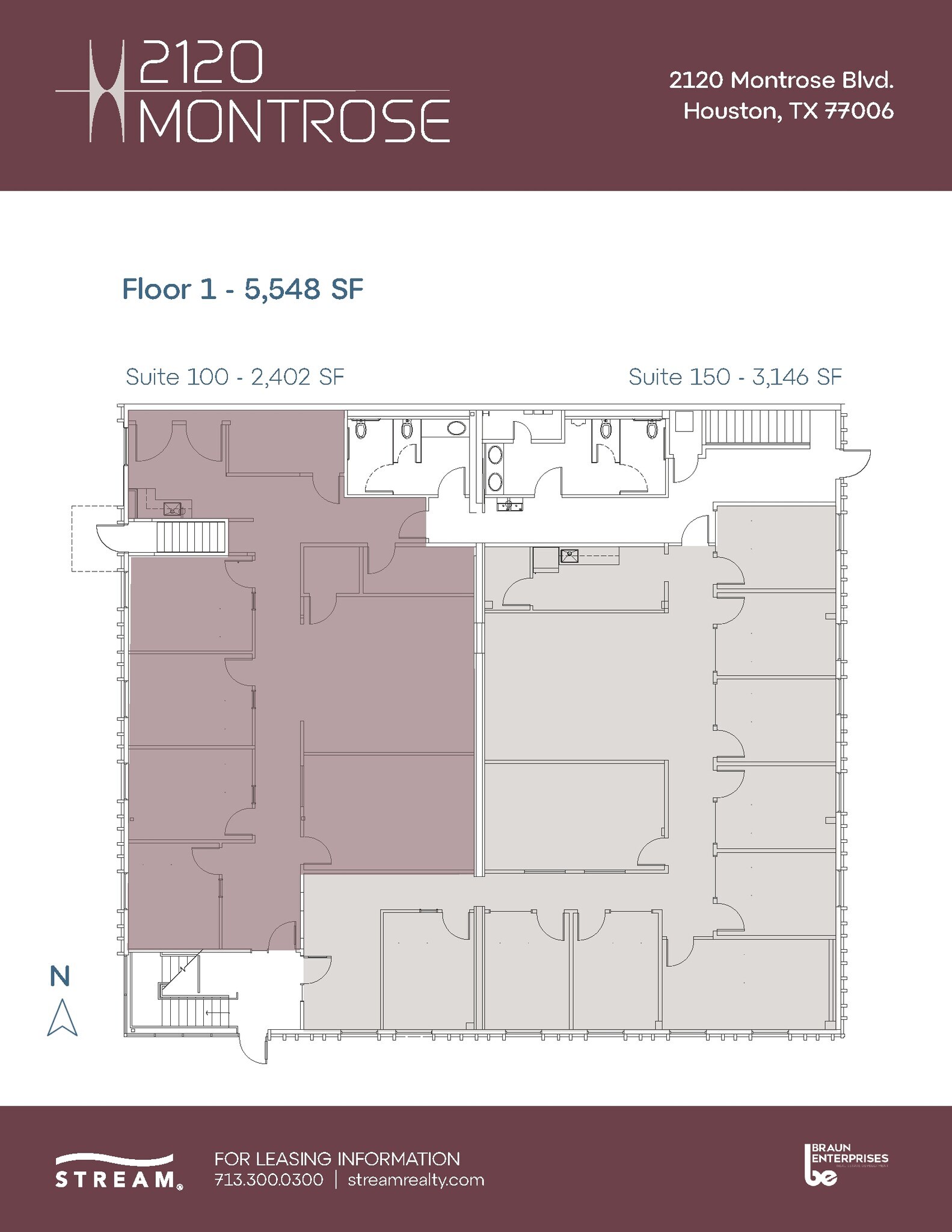 2120 Montrose Blvd, Houston, TX à louer Plan d’étage- Image 1 de 1