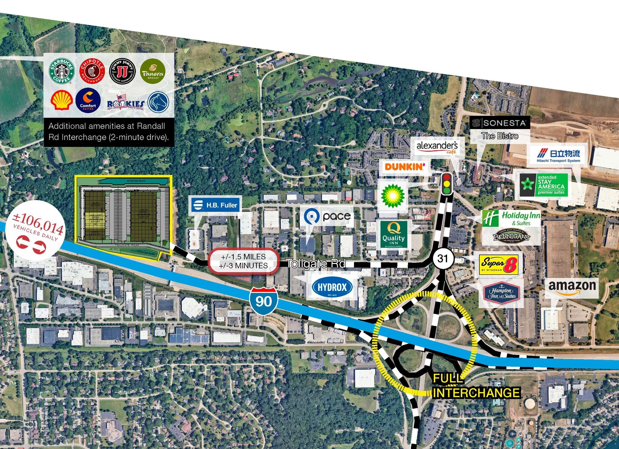 1120 Tollgate Rd, Elgin, IL for lease Aerial- Image 1 of 2