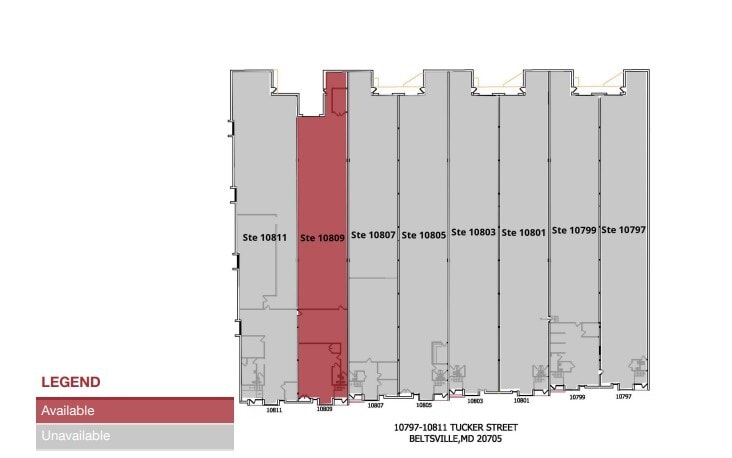 10797-10811 Tucker St, Beltsville, MD for lease Floor Plan- Image 1 of 1