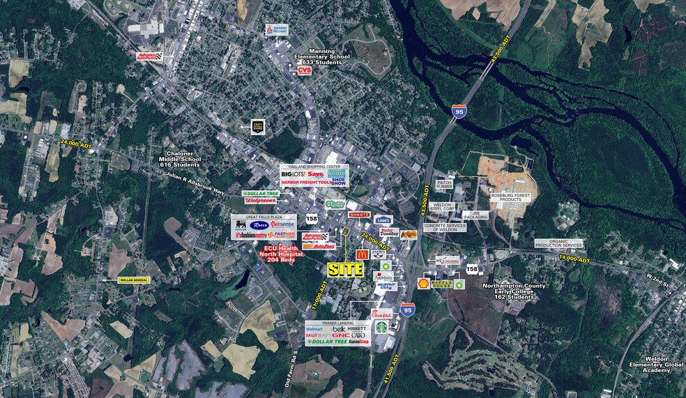 1479 Julian R Allsbrook Hwy, Roanoke Rapids, NC à louer - Aérien - Image 1 de 3