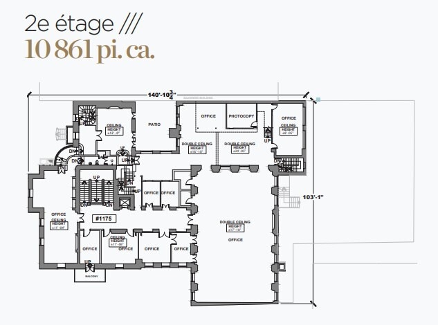 1175-1183 Pl Du Frère-André, Montréal, QC à louer Plan d’étage- Image 1 de 1