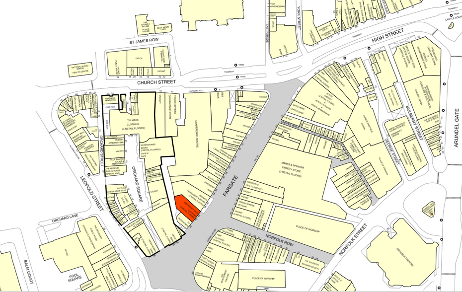 42-46 Fargate, Sheffield à vendre - Goad Map - Image 1 de 1