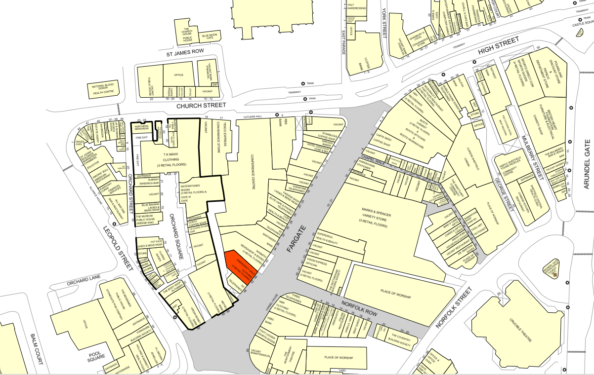 42-46 Fargate, Sheffield à vendre Goad Map- Image 1 de 1