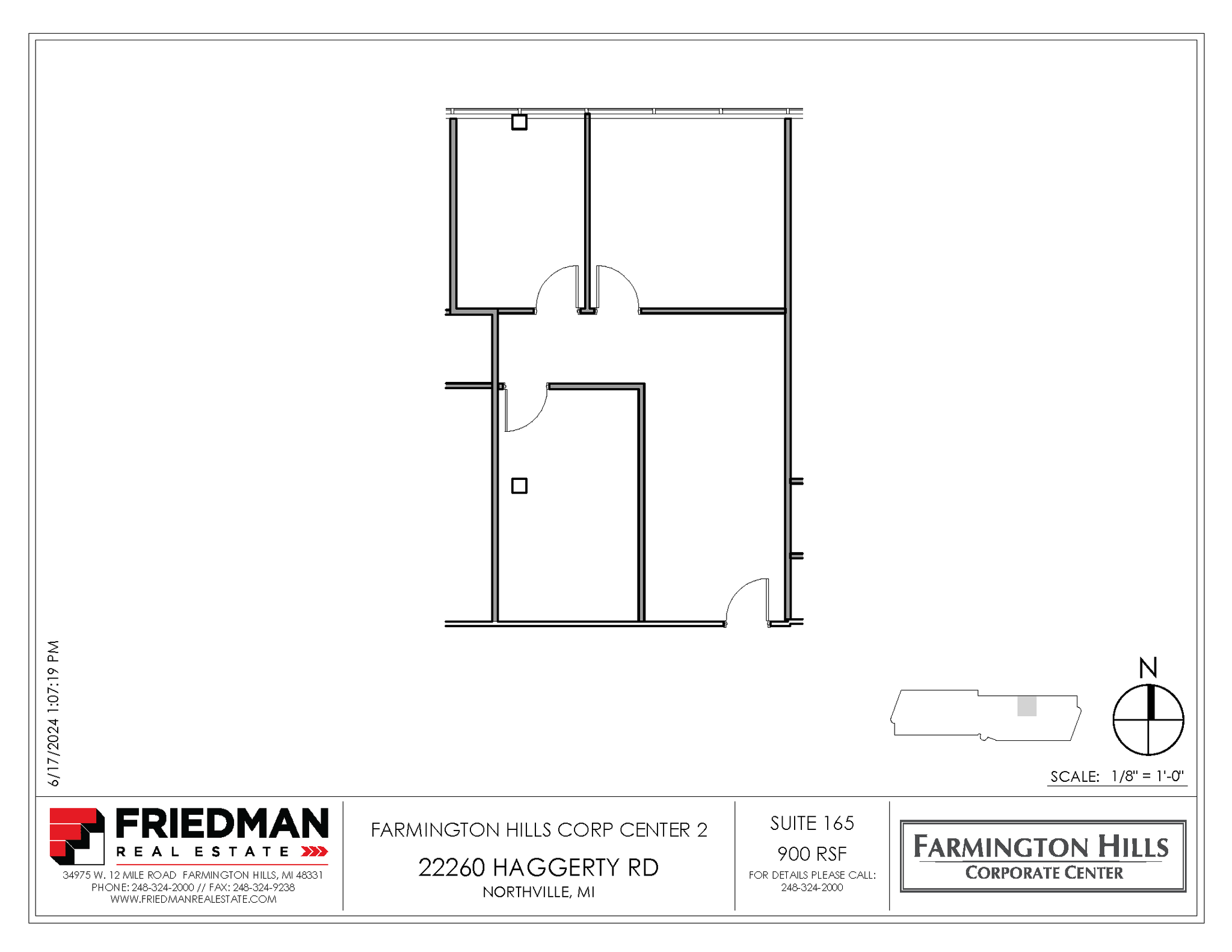 22260 Haggerty Rd, Northville, MI for lease Floor Plan- Image 1 of 2