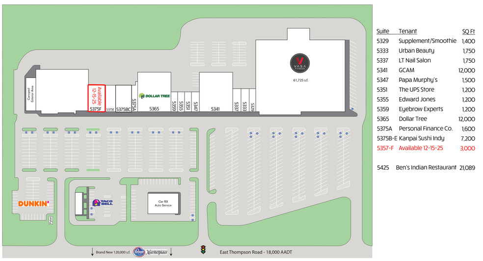 5325-5359 E Thompson Rd, Indianapolis, IN for lease - Building Photo - Image 3 of 3