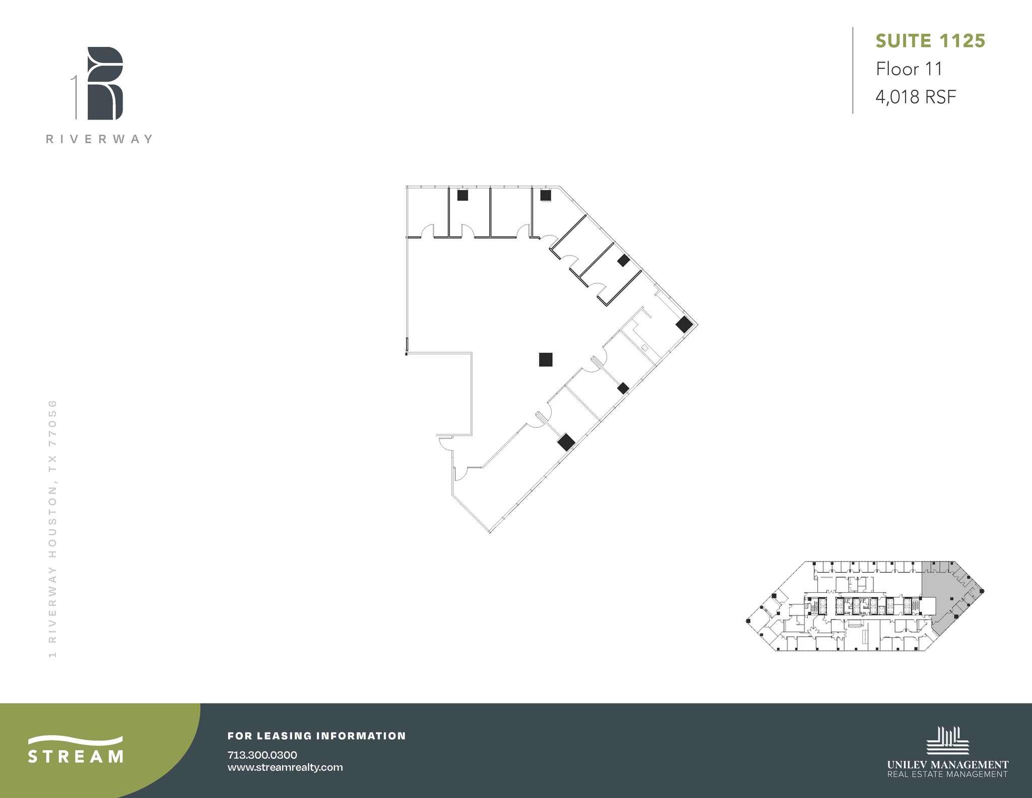 1 Riverway, Houston, TX à louer Plan d  tage- Image 1 de 1