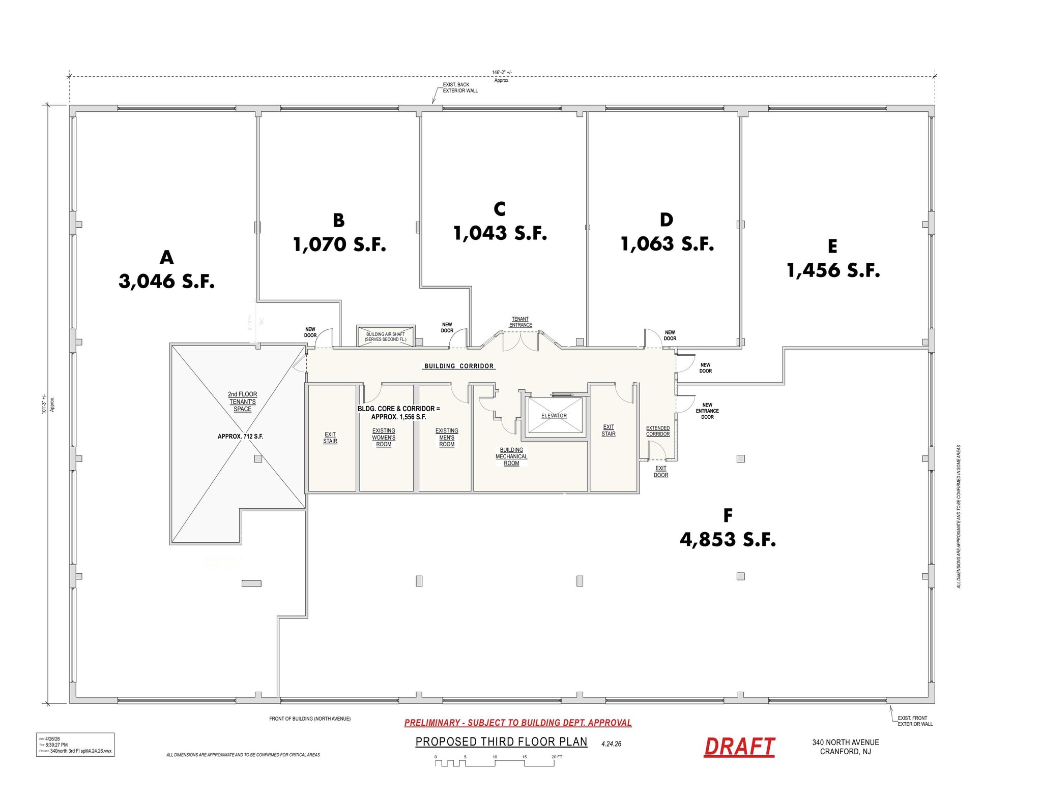 340 North Ave E, Cranford, NJ à louer Plan d’étage- Image 1 de 1