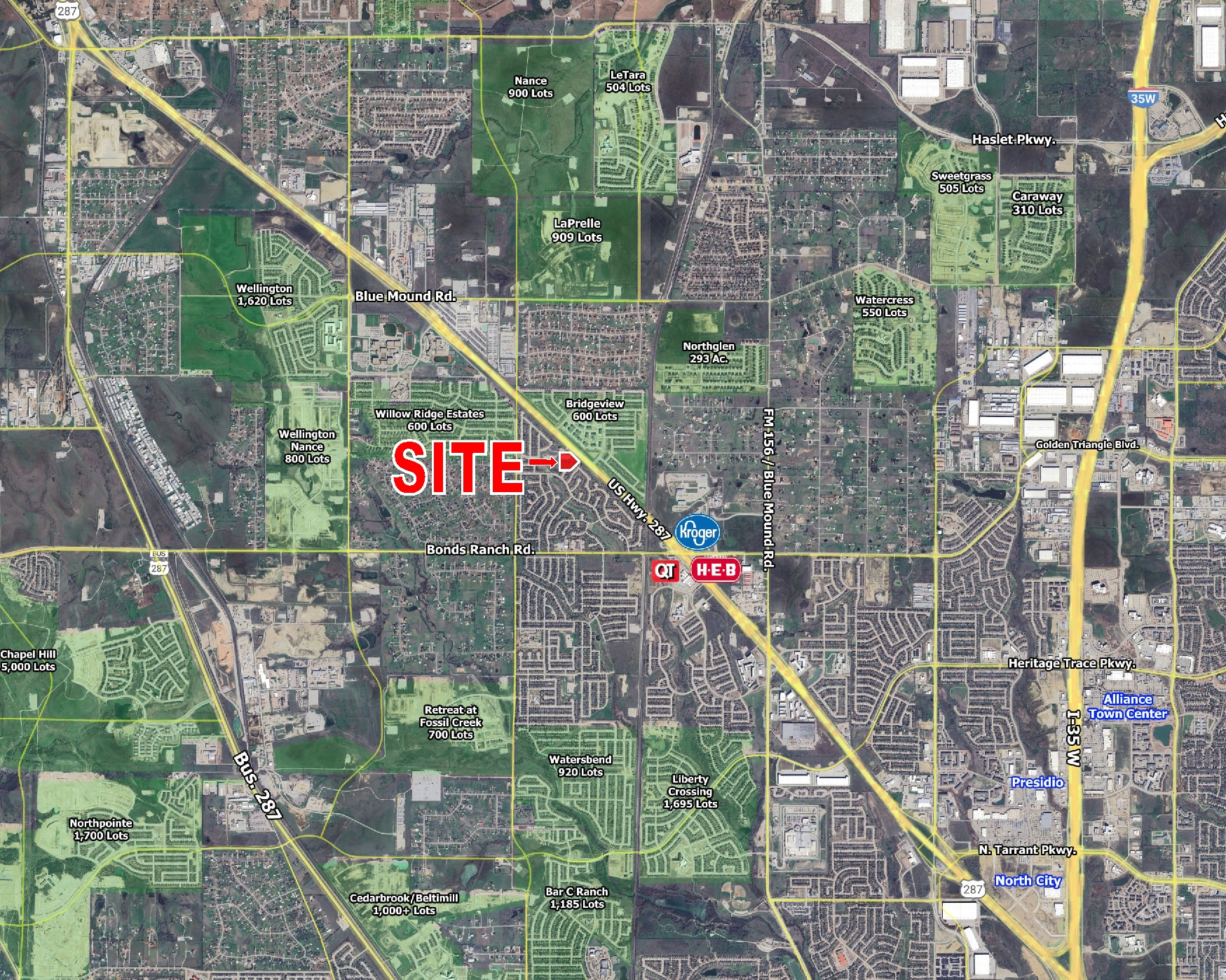 11445 U.S. 287, Haslet, TX for sale Aerial- Image 1 of 2