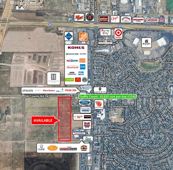 ±36.05 AC on 34th, West of Soncy, Amarillo, TX à vendre - Photo du bâtiment - Image 1 de 1