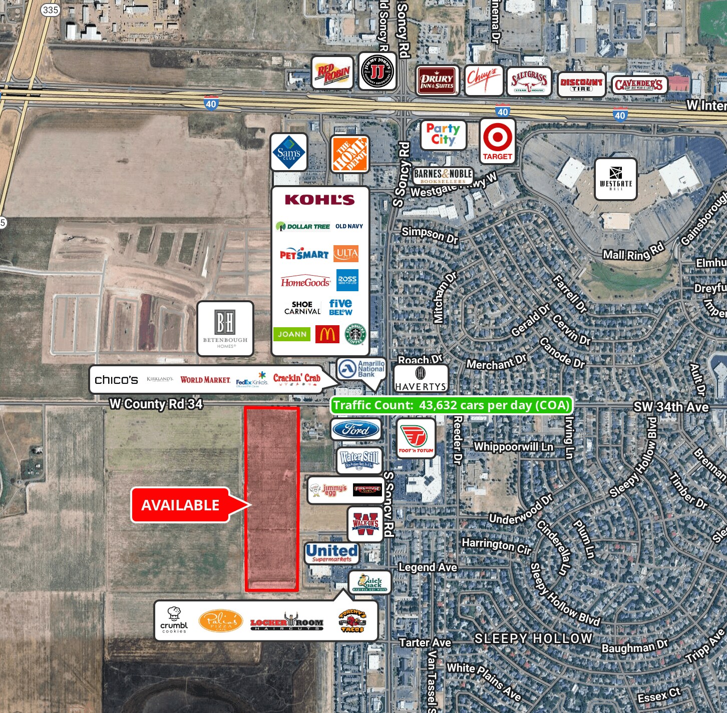 ±36.05 AC on 34th, West of Soncy, Amarillo, TX à vendre Photo du bâtiment- Image 1 de 2