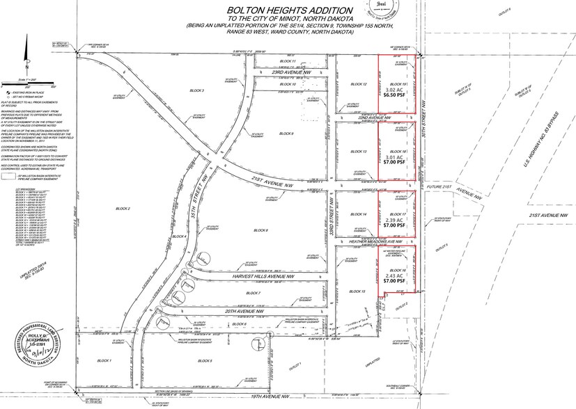 30th St, Minot, ND à vendre - Plan cadastral - Image 2 de 2