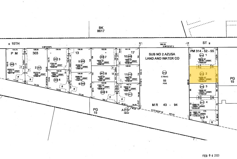916 W 10th St, Azusa, CA à vendre - Plan cadastral - Image 3 de 3