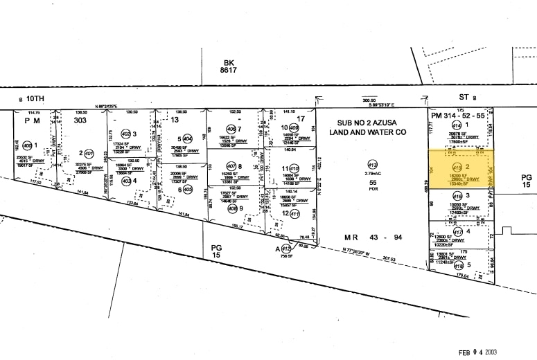916 W 10th St, Azusa, CA for sale - Plat Map - Image 3 of 3