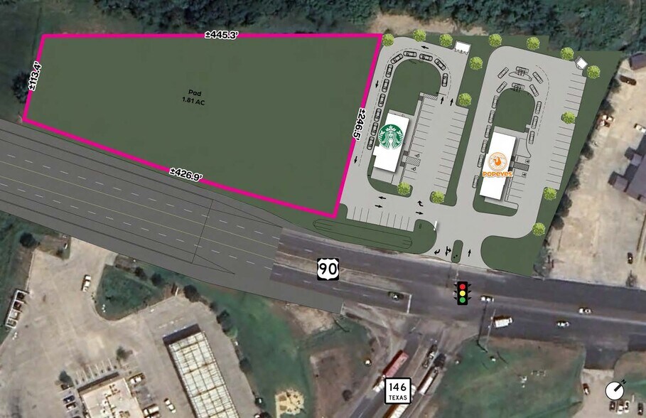 NEQ US-90 & SH-146, Dayton, TX à louer - Aérien - Image 2 de 4