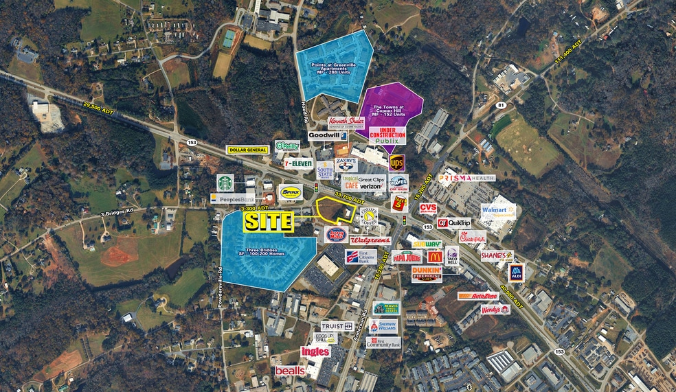 3529 Hwy 153, Powdersville, SC for lease - Aerial - Image 2 of 4