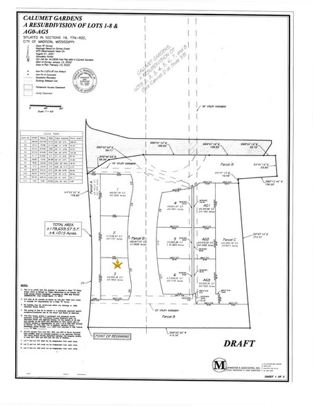 Lot 3 Calumet Gardens, Madison, MS à vendre - Plan de site - Image 2 de 5