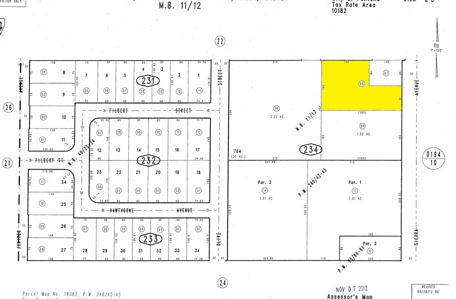 Sierra Ave & Randall Ave, Fontana, CA for sale - Plat Map - Image 1 of 1