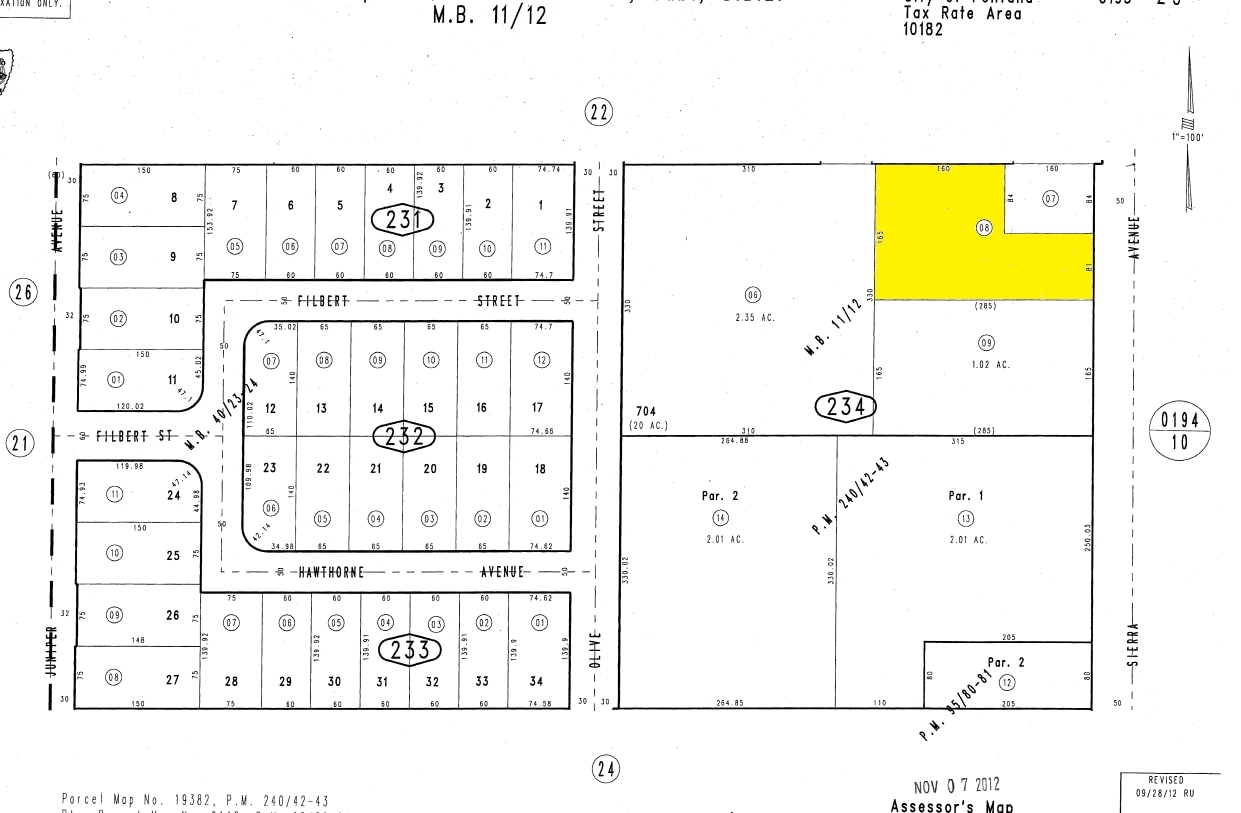 Sierra Ave & Randall Ave, Fontana, CA à vendre Plan cadastral- Image 1 de 2