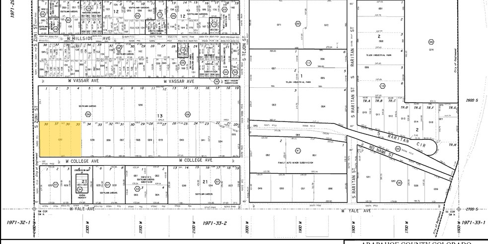 2610-2628 S Zuni St, Englewood, CO à louer - Plan cadastral - Image 2 de 13