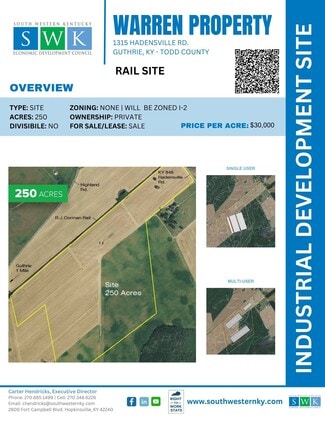 More details for 1445 Hadensville Rd, Guthrie, KY - Land for Sale
