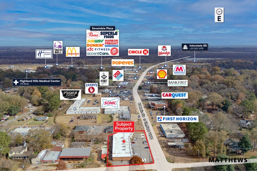 98-110 E Main St, Senatobia, MS à vendre - Photo du bâtiment - Image 3 de 3