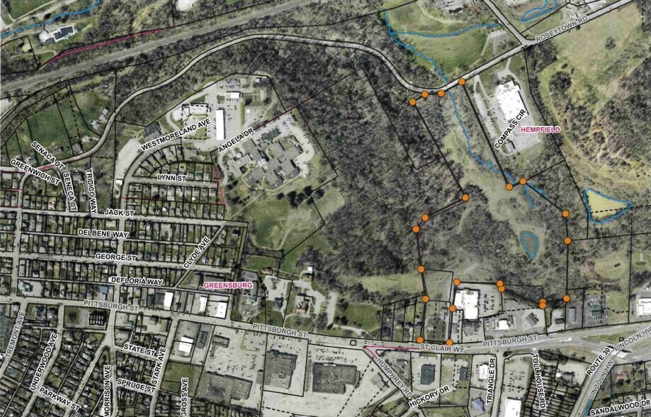 Route 30 E / E Pittsburgh St, Greensburg, PA à vendre - Aérien - Image 2 de 2