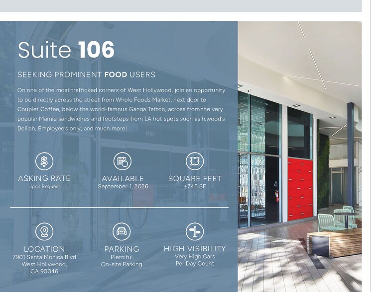 7901-7913 Santa Monica Blvd, West Hollywood, CA à louer - Photo du bâtiment - Image 3 de 21