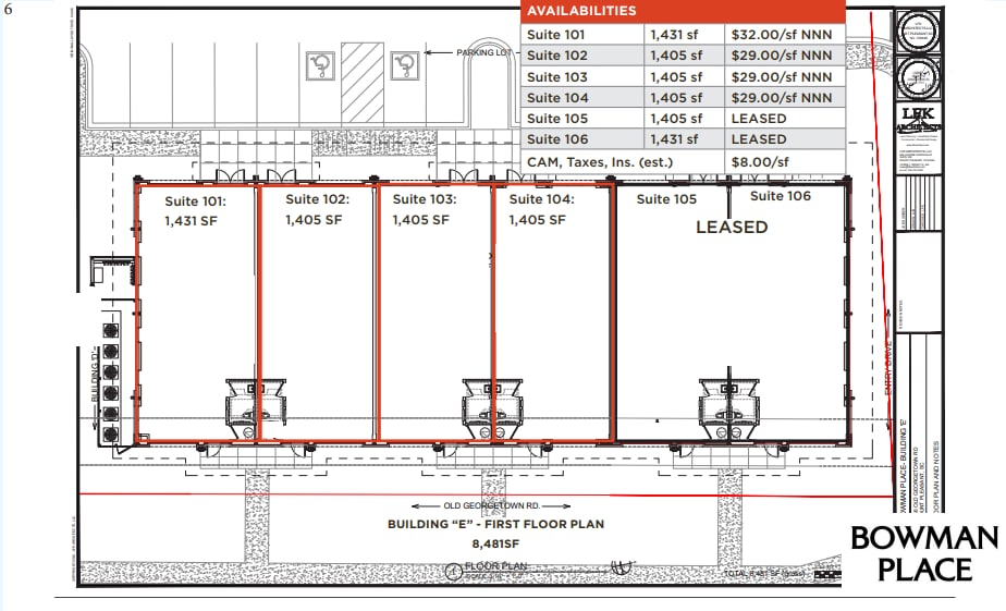 1136 Bowman Rd, Mount Pleasant, SC for lease Typical Floor Plan- Image 1 of 1